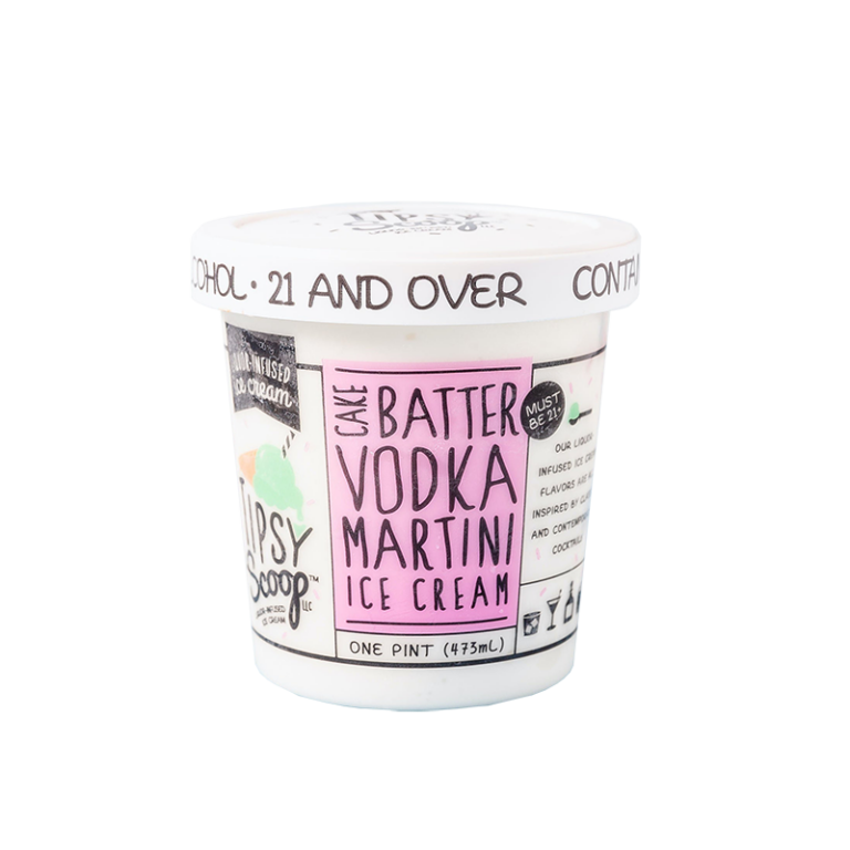 Menu - Tipsy Scoop Cake Batter Vodka Martini Ice Cream