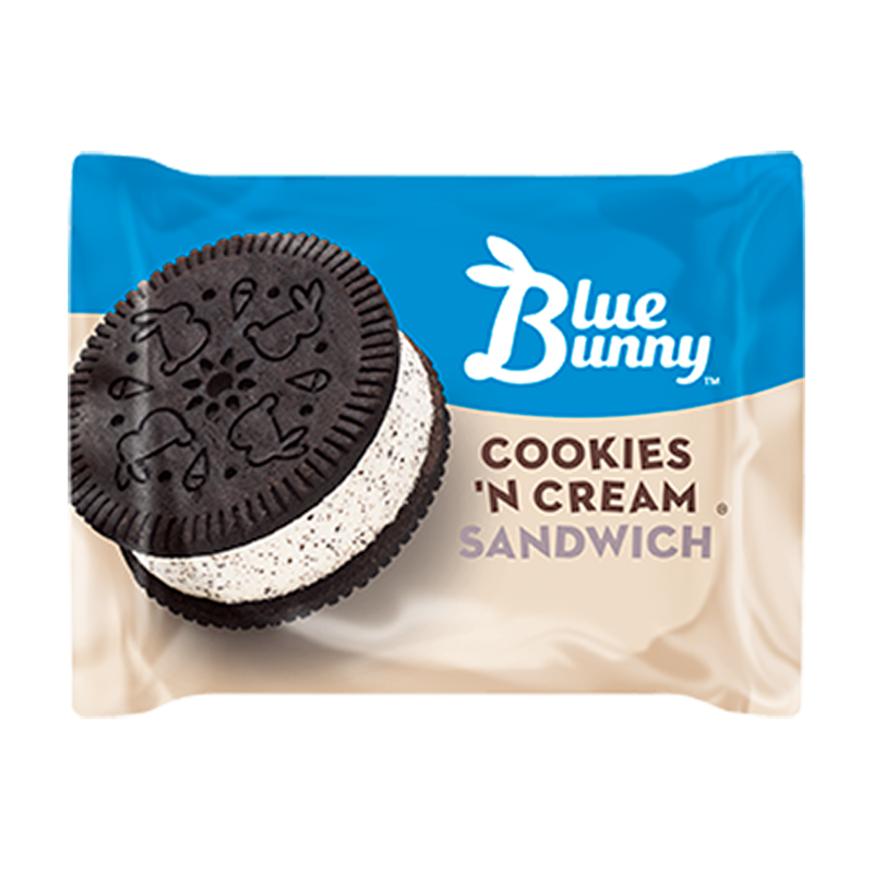Menu - Blue Bunny Cookies Cream Sandwitch